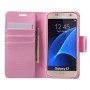 Samsung Galaxy S7 vaaleanpunainen puhelinlompakko