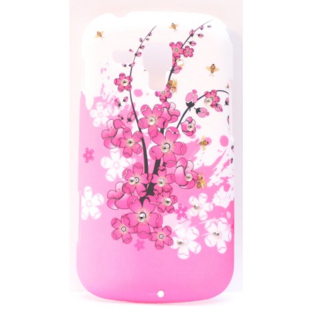 Samsung Galaxy Trend timattikoristellut vaaleanpunaiset kukkakuoret.