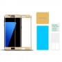 Samsung Galaxy S7 edge kirkas karkaistu lasikalvo kullan väriset reunukset.