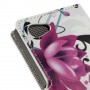 Sony Xperia Z5 Compact violetit kukat puhelinlompakko
