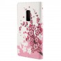 OnePlus 2 vaaleanpunaiset kukat puhelinlompakko
