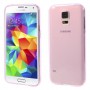 Samsung Galaxy S5 vaaleanpunainen läpinäkyvä silikonisuojus.