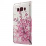 Samsung Galaxy J5 2016 vaaleanpunaiset kukat puhelinlompakko