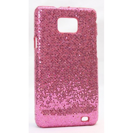 Galaxy S2 pinkin värinen glitter suojakuori.