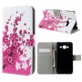Samsung Galaxy J3 vaaleanpunaiset kukat puhelinlompakko