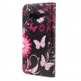 Samsung Galaxy J3 kukkia ja perhosia puhelinlompakko