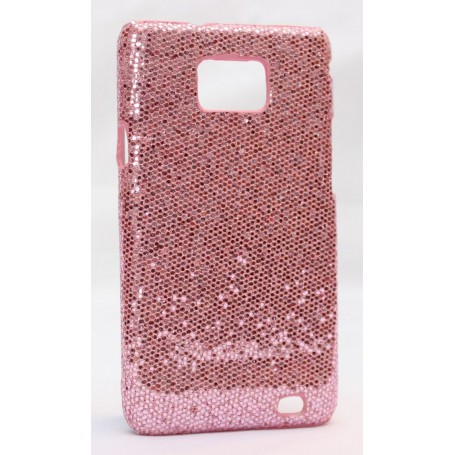Galaxy S2 vaaleanpunaisen värinen glitter suojakuori.