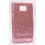 Galaxy S2 vaaleanpunaisen värinen glitter suojakuori.