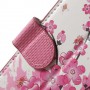 Huawei Y6 Pro vaaleanpunaiset kukat puhelinlompakko