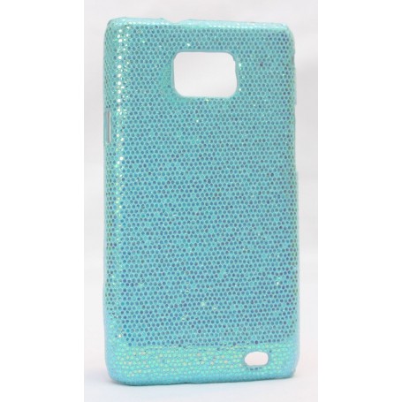 Galaxy S2 vaaleansininen värinen glitter suojakuori.