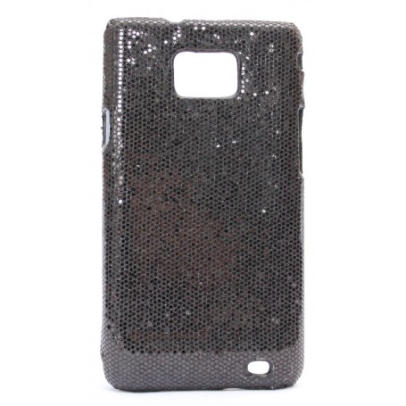 Galaxy S2 mustan värinen glitter suojakuori.