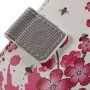 Huawei Y5 II vaaleanpunaiset kukat puhelinlompakko