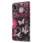 Huawei Y6 kukkia ja perhosia puhelinlompakko