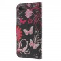 Apple iPhone 7/8/SE 2020 kukkia ja perhosia puhelinlompakko