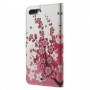 Apple iPhone 7 plus vaaleanpunaiset kukat puhelinlompakko