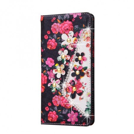 Huawei P9 Lite kauniit kukat puhelinlompakko