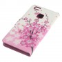 Huawei P9 Lite vaaleanpunaiset kukat puhelinlompakko