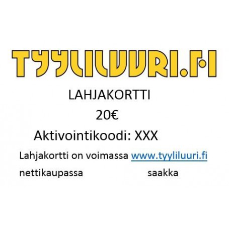 Tyyliluuri lahjakortti 20 euroa