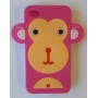 iPhone 4 pinkki apina silikonisuojus.