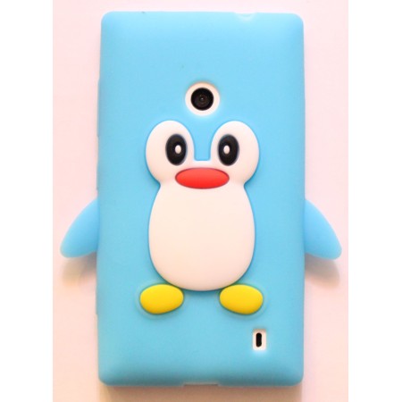 Lumia 520 vaaleansininen pingviini silikonisuojus.