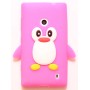 Lumia 520 hot pink pingviini silikonisuojus.