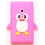 Lumia 520 hot pink pingviini silikonisuojus.