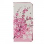 Huawei P10 Lite vaaleanpunaiset kukat puhelinlompakko