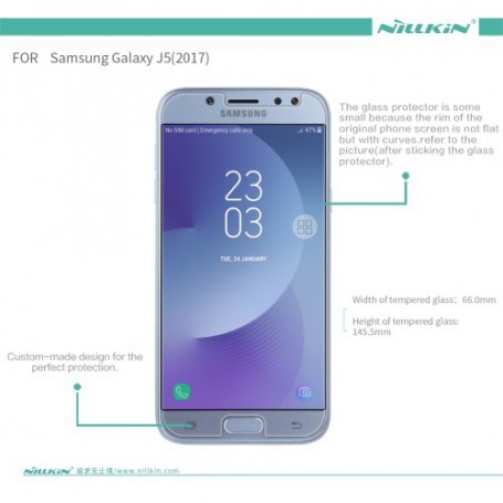 Samsung Galaxy J5 2017 kirkas karkaistu lasikalvo.