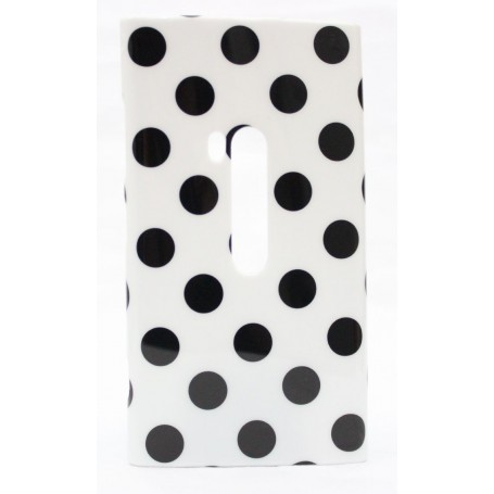 Lumia 920 polka dot suojakuori valkoinen tausta mustia täpliä.