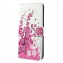 Huawei Honor 9 vaaleanpunaiset kukat puhelinlompakko