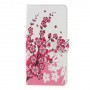 OnePlus 5 vaaleanpunaiset kukat puhelinlompakko