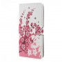 OnePlus 5 vaaleanpunaiset kukat puhelinlompakko