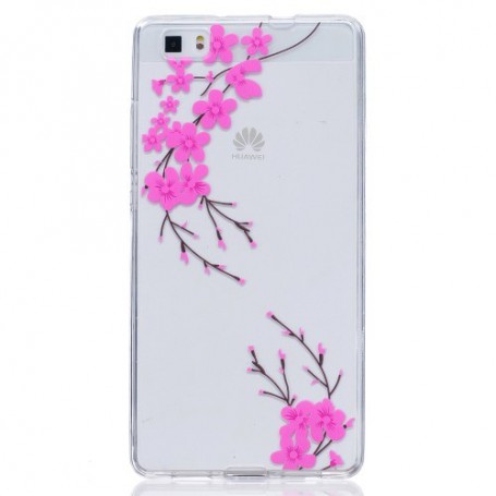 Huawei P8 Lite pinkki kukka suojakuori.