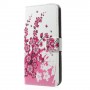 Nokia 5 vaaleanpunaiset kukat puhelinlompakko