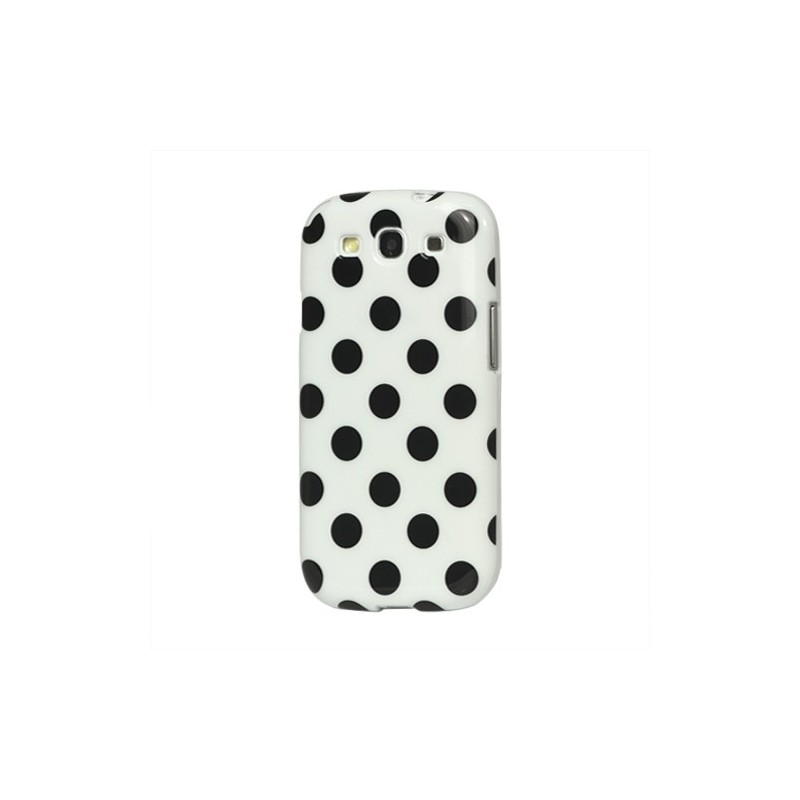 Galaxy S3 valkoinen polka dot suojakuori. Galaxy S3 valkoinen polka dot suojakuori.