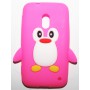 Lumia 620 hot pink pingviini silikonisuojus.