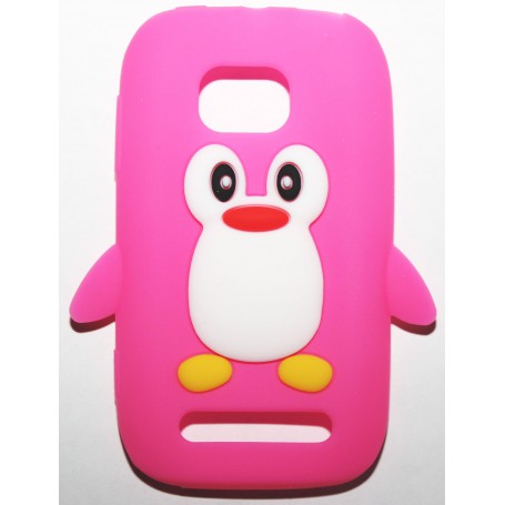 Lumia 710 hot pink pingviini silikonisuojus.