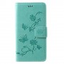 iPhone X / Xs vihreä kukkia ja perhosia suojakotelo