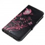 iPhone 8 plus musta kukkia ja perhosia suojakotelo