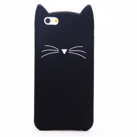 Apple iPhone 6 musta kissa silikonikuori.