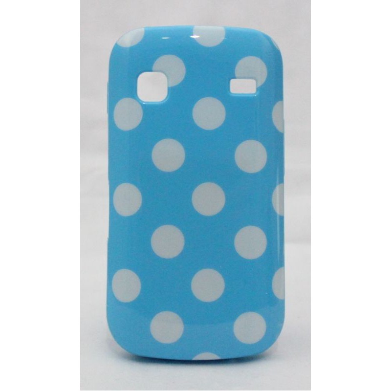 Galaxy Gio polka dot suojakuori vaaleansininen tausta valkoisia täpliä. Galaxy Gio polka dot suojakuori vaaleansininen tausta valkoisia täpliä.