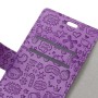 Nokia 2 violetti kuvioitu suojakotelo – kotelon saa suljettua kätevällä magneettikiinnityksellä