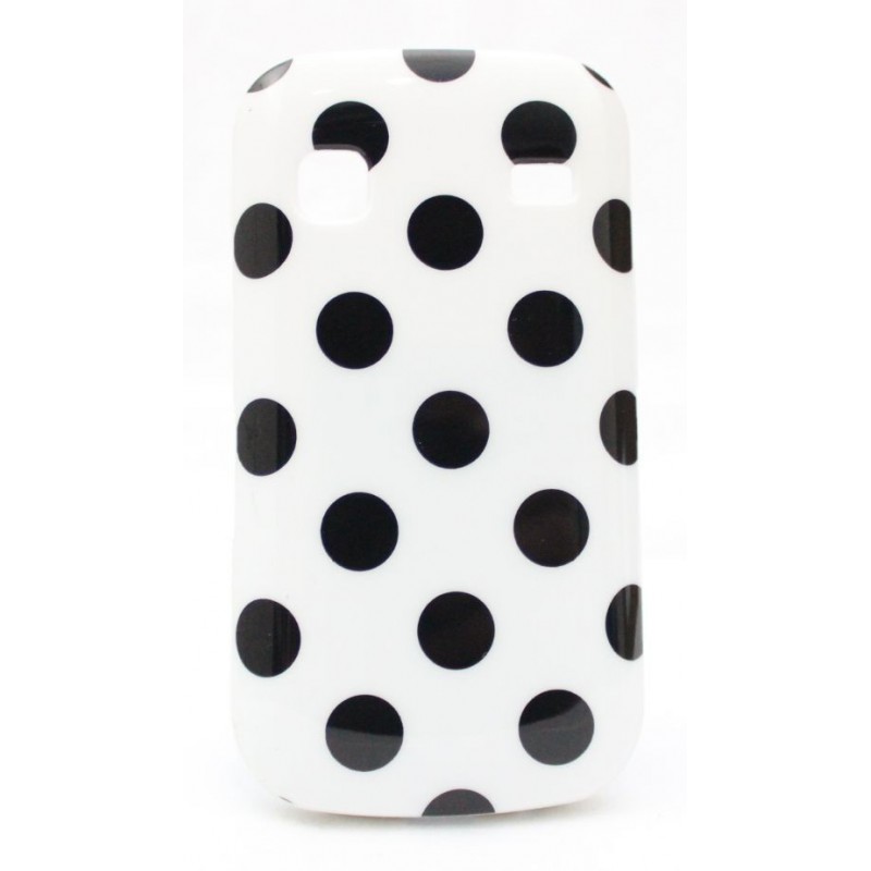 Galaxy Gio polka dot suojakuori valkoinen tausta mustia täpliä. Galaxy Gio polka dot suojakuori valkoinen tausta mustia täpliä.