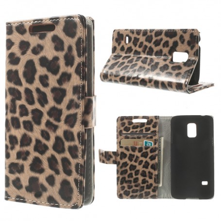 Galaxy S5 mini leopardi puhelinlompakko