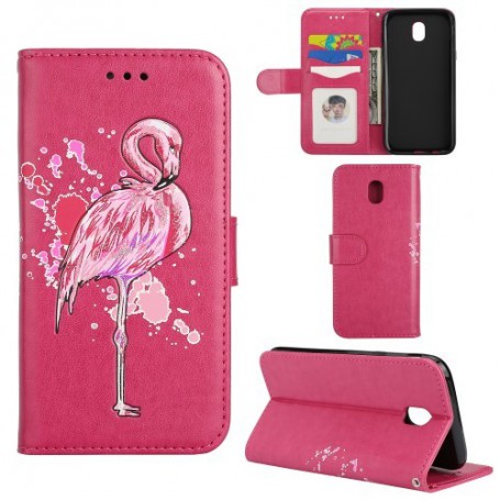 Samsung Galaxy J5 2017 hot pink flamingo suojakotelo
