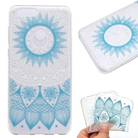 Huawei P9 Lite Mini vaaleansininen lootuskukka suojakuori. – joustvasta ja kestävästä muovista valmistettu suojakuori