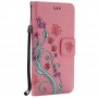 Huawei Y5 II vaaleanpunainen kukkia ja perhosia suojakotelo