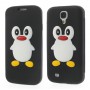 Galaxy S4 musta kannellinen pingviini silikonisuojus.