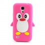 Galaxy S4 Mini hot pink pingviini silikonisuojus.