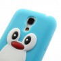 Galaxy S4 Mini vaaleansininen pingviini silikonisuojus.